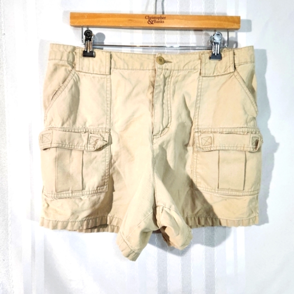 ROUTE 66 ORIGINAL CLOTHING CO. CARGO SHORTS WOMEN ’S SIZE 14 BEIGE